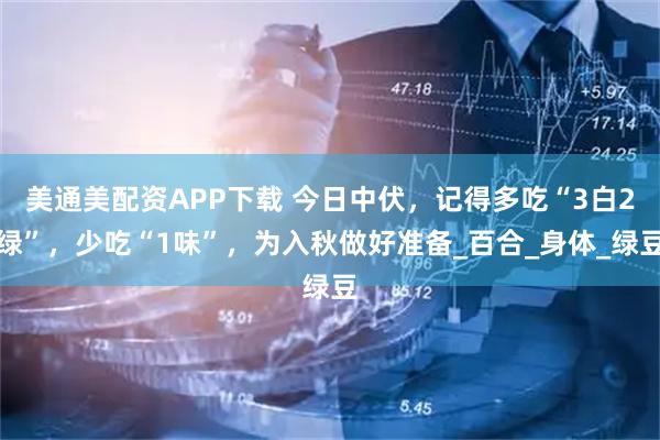 美通美配资APP下载 今日中伏，记得多吃“3白2绿”，少吃“1味”，为入秋做好准备_百合_身体_绿豆